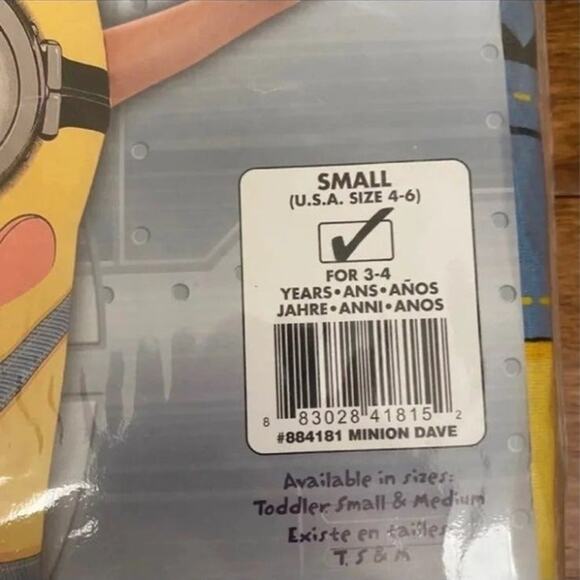 DESPICABLE ME Minion Dave Child Costume Sz S - Picture 3 of 4